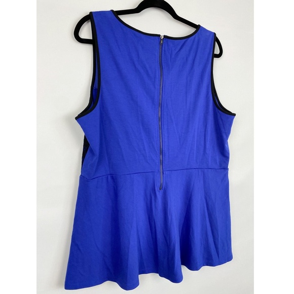 Torrid Lace Sleeveless Peplum Blouse Top, Blue‎ - Size 2 - Picture 5 of 8